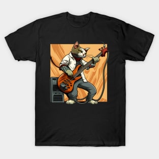 Funny Cat Playing Guitar - Cat Lover T-Shirt